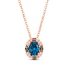 Thumbnail Image 1 of Le Vian Venetian Mosaic Blue Topaz Necklace 1/5 ct tw Diamonds 14K Strawberry Gold 18&quot;