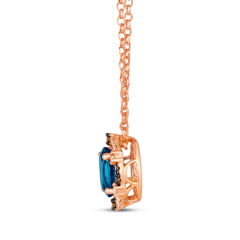 Main Image 2 of Le Vian Venetian Mosaic Blue Topaz Necklace 1/5 ct tw Diamonds 14K Strawberry Gold 18&quot;