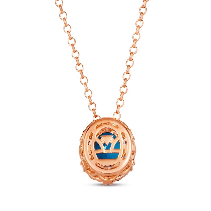 Main Image 3 of Le Vian Venetian Mosaic Blue Topaz Necklace 1/5 ct tw Diamonds 14K Strawberry Gold 18&quot;