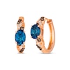 Thumbnail Image 0 of Le Vian Blue Topaz Hoop Earrings 1/6 ct tw Diamonds 14K Strawberry Gold