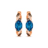 Thumbnail Image 2 of Le Vian Blue Topaz Hoop Earrings 1/6 ct tw Diamonds 14K Strawberry Gold