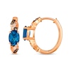 Thumbnail Image 2 of Le Vian Blue Topaz Hoop Earrings 1/6 ct tw Diamonds 14K Strawberry Gold