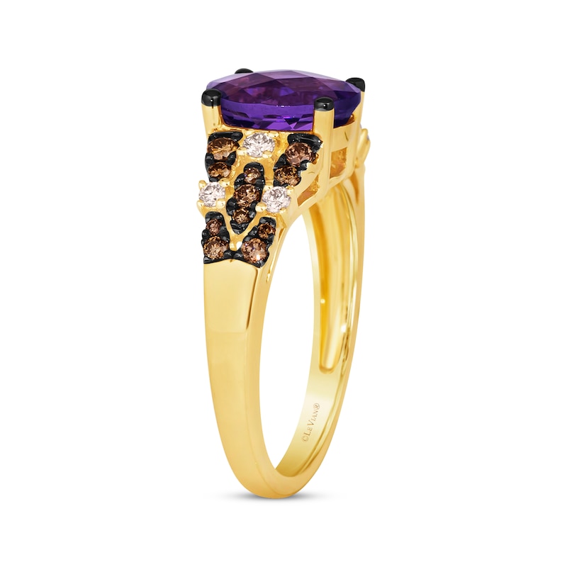 Main Image 2 of Le Vian Venetian Mosaic Amethyst Ring 3/8 ct tw Diamonds 14K Honey Gold