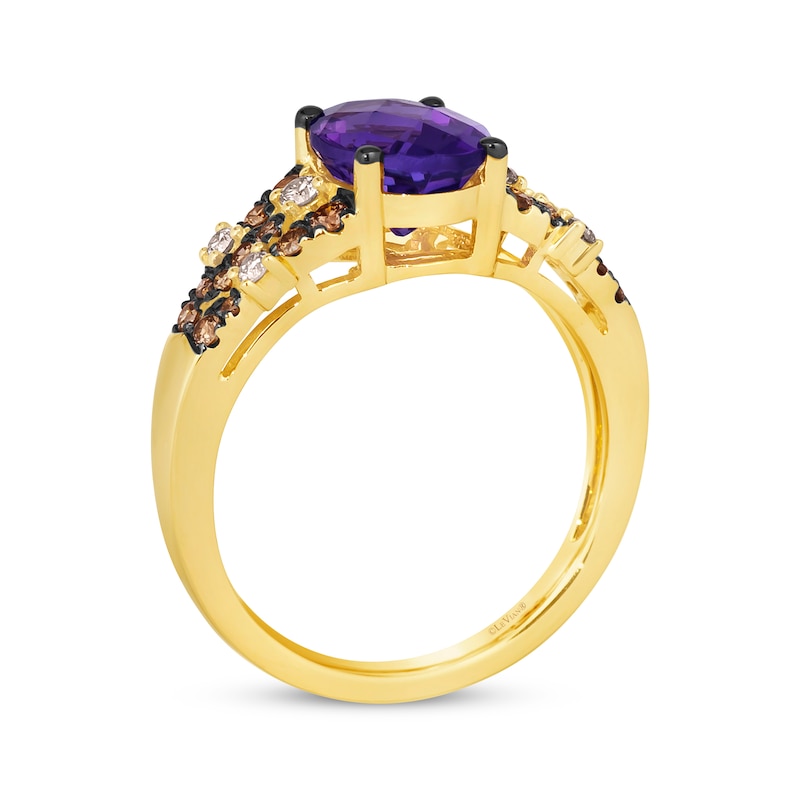 Main Image 3 of Le Vian Venetian Mosaic Amethyst Ring 3/8 ct tw Diamonds 14K Honey Gold