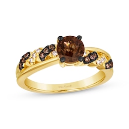 Le Vian Chocolate Quartz Ring 1/8 ct tw Diamonds 14K Honey Gold
