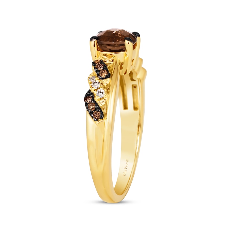 Main Image 2 of Le Vian Chocolate Quartz Ring 1/8 ct tw Diamonds 14K Honey Gold