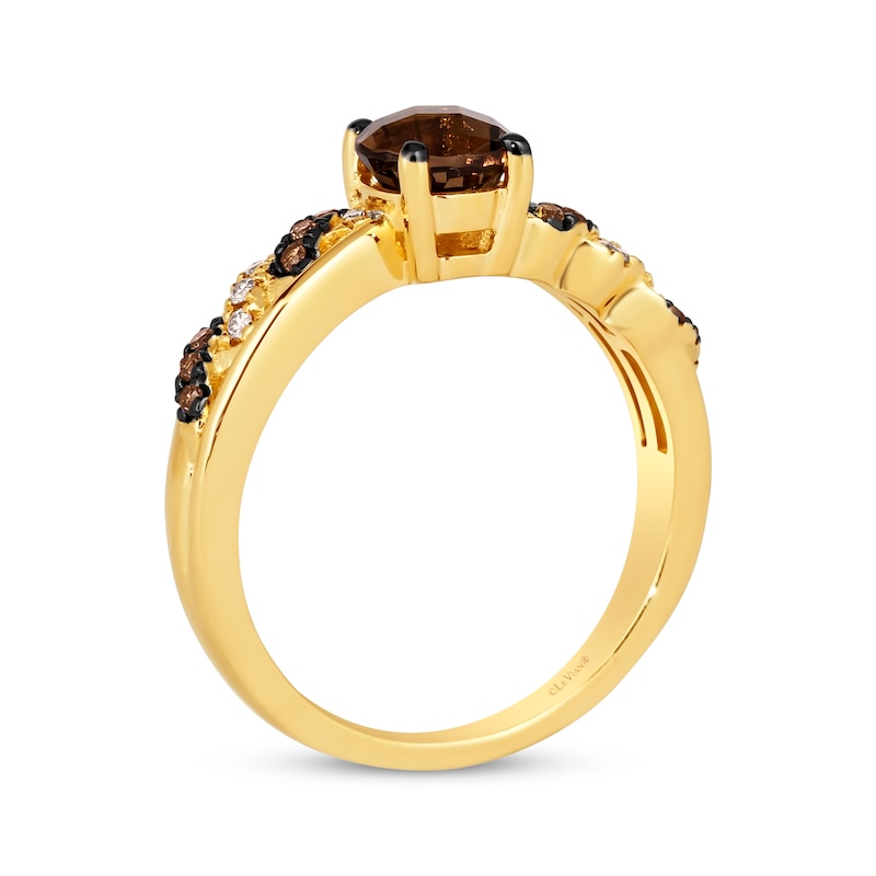 Le Vian Chocolate Quartz Ring 1/8 ct tw Diamonds 14K Honey Gold