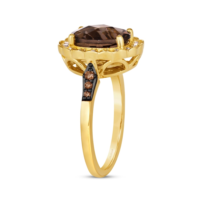 Main Image 2 of Le Vian Chocolate Quartz Ring 1/6 ct tw Diamonds 14K Honey Gold