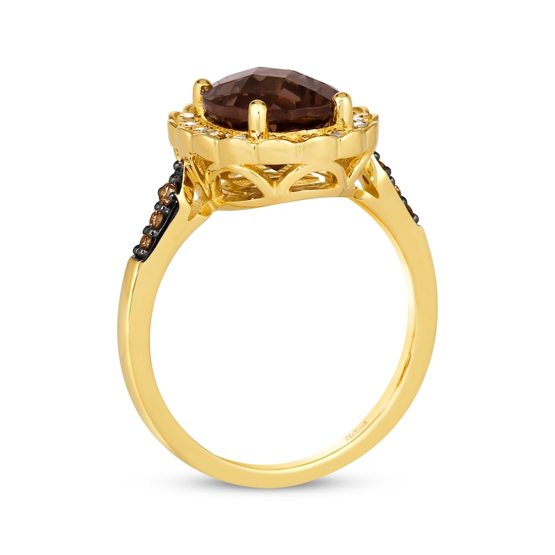 Main Image 3 of Le Vian Chocolate Quartz Ring 1/6 ct tw Diamonds 14K Honey Gold