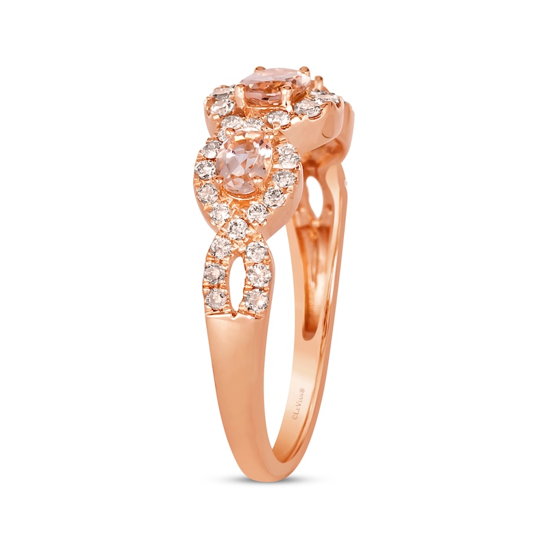 Main Image 2 of Le Vian Morganite Ring 3/8 ct tw Diamonds 14K Strawberry Gold
