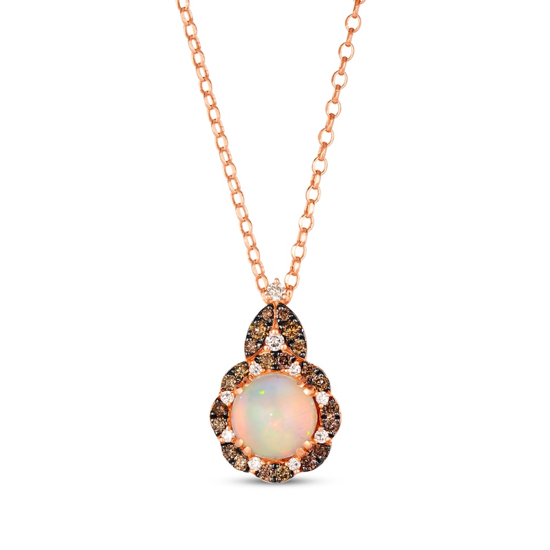 Main Image 1 of Le Vian Venetian Mosaic Opal Necklace 1/3 ct tw Diamonds 14K Strawberry Gold 19&quot;