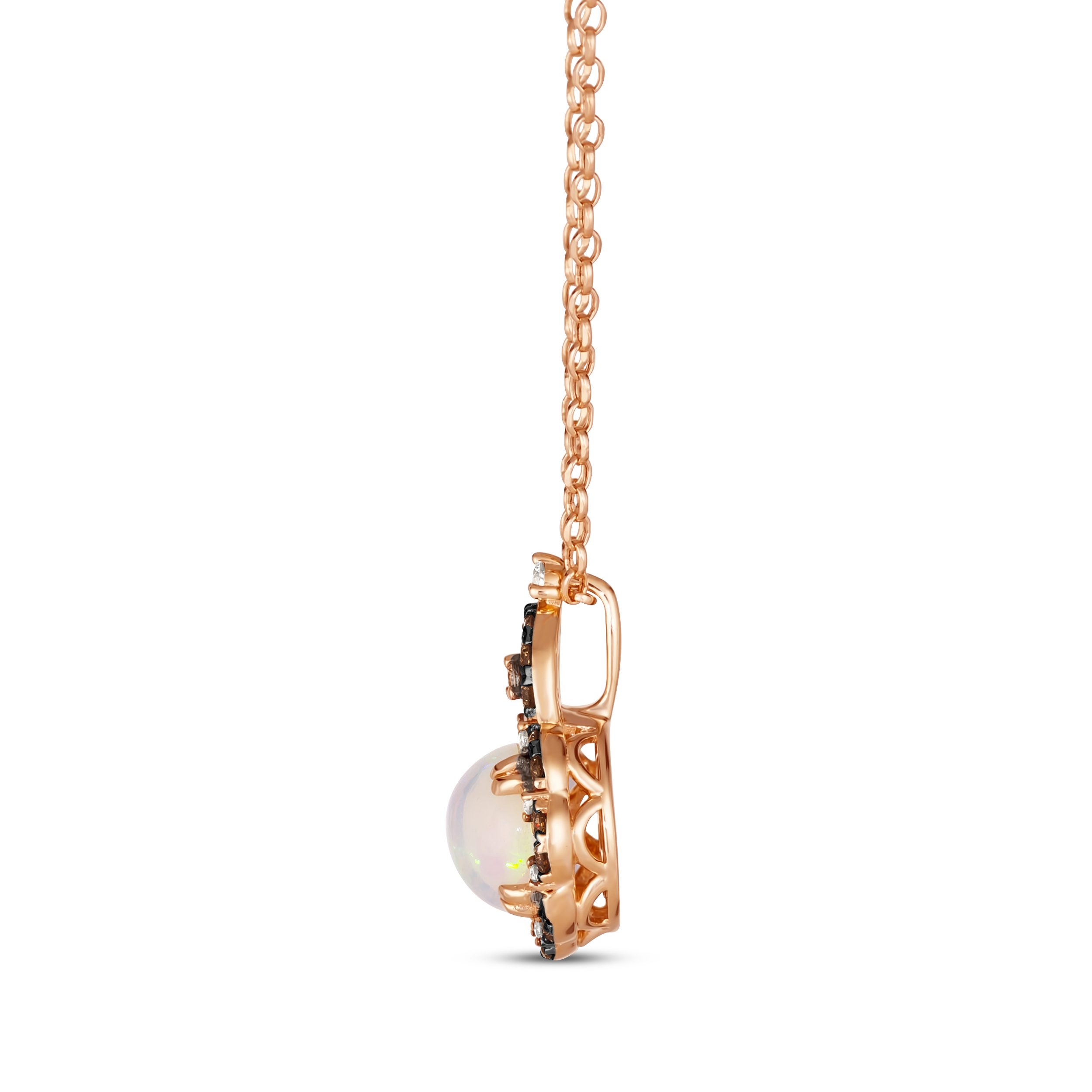 Main Image 2 of Le Vian Venetian Mosaic Opal Necklace 1/3 ct tw Diamonds 14K Strawberry Gold 19&quot;