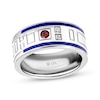 Thumbnail Image 1 of Star Wars R2-D2 Men's Garnet, Diamond-Accent & Enamel Ring Sterling Silver
