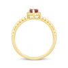 Thumbnail Image 1 of Pear-Shaped Pink Tourmaline Beaded Ring 10K Yellow Gold