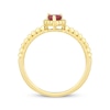 Thumbnail Image 2 of Pear-Shaped Pink Tourmaline Beaded Ring 10K Yellow Gold