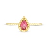 Thumbnail Image 2 of Pear-Shaped Pink Tourmaline Beaded Ring 10K Yellow Gold