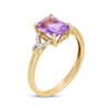 Thumbnail Image 2 of Emerald-Cut Amethyst & Diamond Accent Twist Ribbon Ring 10K Yellow Gold