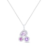 Thumbnail Image 1 of Multi-Shape Rhodolite Garnet, Pink Quartz, Amethyst & White Lab-Created Sapphire Necklace Sterling Silver 18&quot;