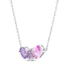 Thumbnail Image 2 of Multi-Shape Amethyst, Pink Quartz, Pink & White Lab-Created Sapphire Necklace Sterling Silver 18&quot;