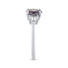 Thumbnail Image 2 of Oval-Cut Amethyst & White Lab-Created Sapphire Three-Stone Ring Sterling Silver