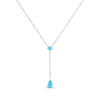 Thumbnail Image 1 of Pear-Shaped & Square Cut Swiss Blue Topaz Y Necklace Sterling Silver 18&quot;