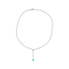 Thumbnail Image 4 of Pear-Shaped & Square Cut Swiss Blue Topaz Y Necklace Sterling Silver 18&quot;