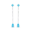 Thumbnail Image 2 of Square-Cut & Pear-Shaped Swiss Blue Topaz Drop Earrings Sterling Silver