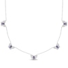 Thumbnail Image 1 of Marquise-Cut Amethyst & White Lab-Created Sapphire Butterfly Station Necklace Sterling Silver 18&quot;