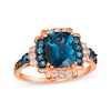 Thumbnail Image 1 of Le Vian Venetian Color on Color Blue Topaz Ring 1/5 ct tw Diamonds 14K Strawberry Gold