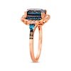 Thumbnail Image 2 of Le Vian Venetian Color on Color Blue Topaz Ring 1/5 ct tw Diamonds 14K Strawberry Gold