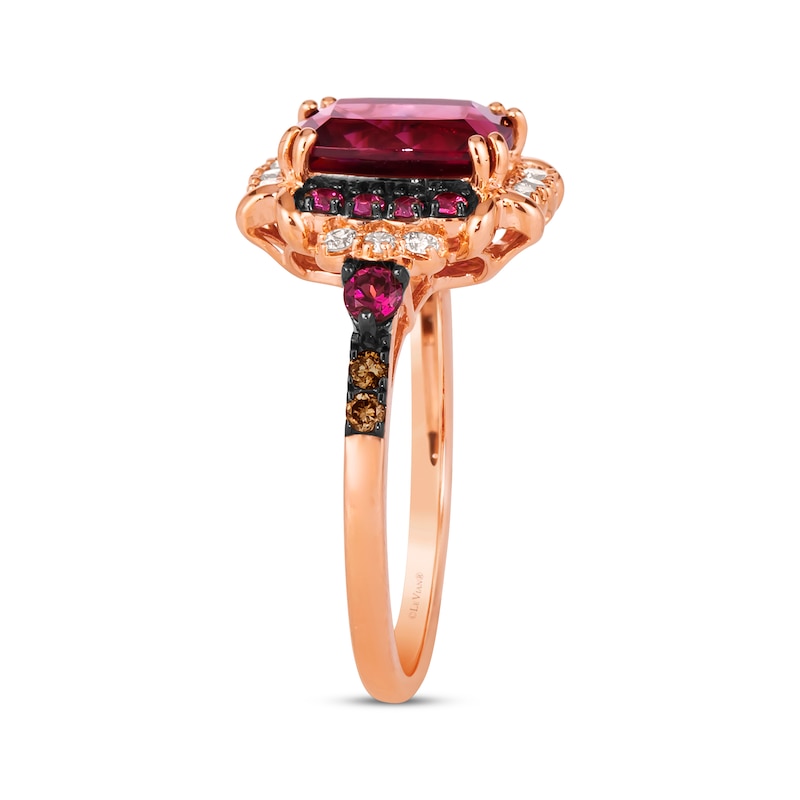 Main Image 2 of Le Vian Venetian Color on Color Rhodolite Garnet Ring 1/5 ct tw Diamonds 14K Strawberry Gold