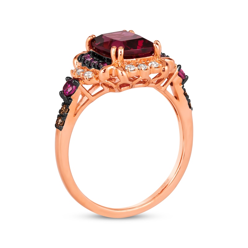 Main Image 3 of Le Vian Venetian Color on Color Rhodolite Garnet Ring 1/5 ct tw Diamonds 14K Strawberry Gold
