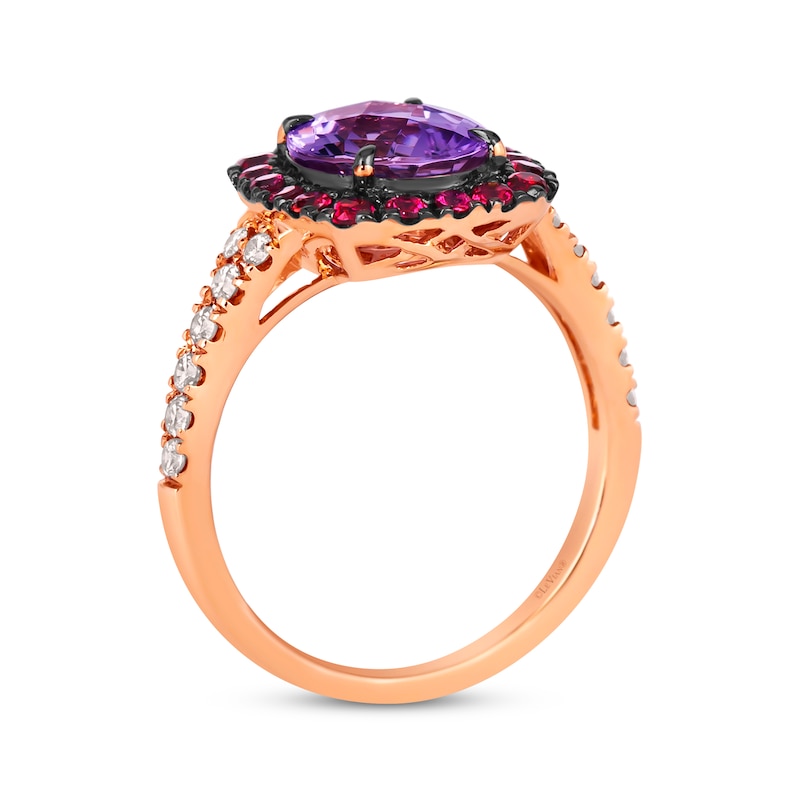Main Image 3 of Le Vian Venetian Color on Color Pink Quartz & Rhodolite Garnet Ring 1/3 ct tw Diamonds 14K Strawberry Gold