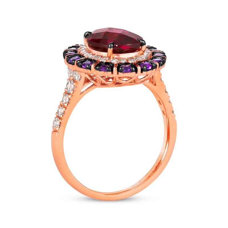 Main Image 3 of Le Vian Venetian Color on Color Rhodolite Garnet & Amethyst Ring 1/2 ct tw Diamonds 14K Strawberry Gold