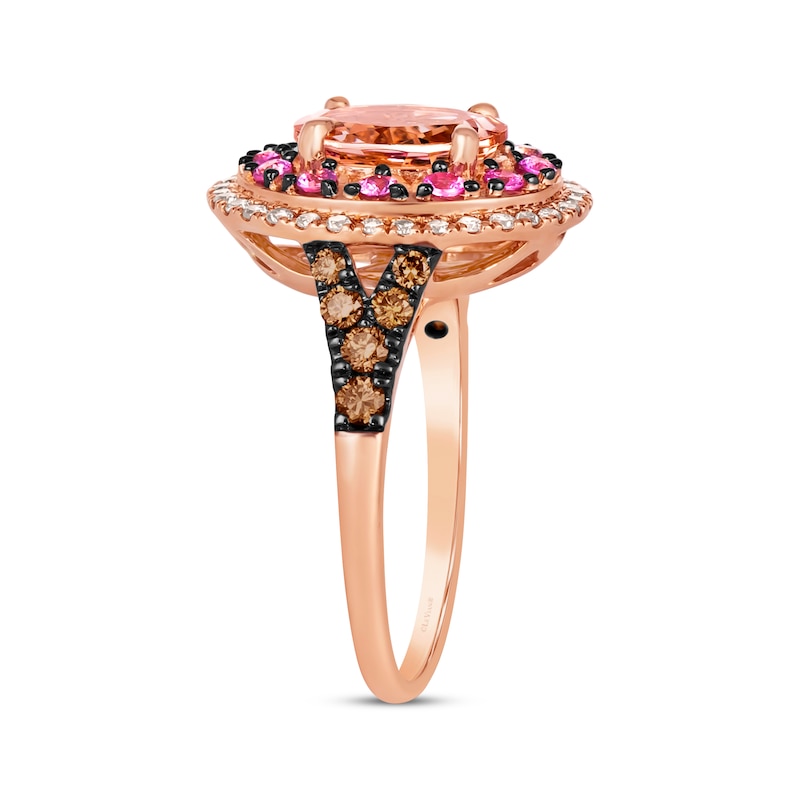 Soft Mosaic Ring with Pink & Orange Sapphire