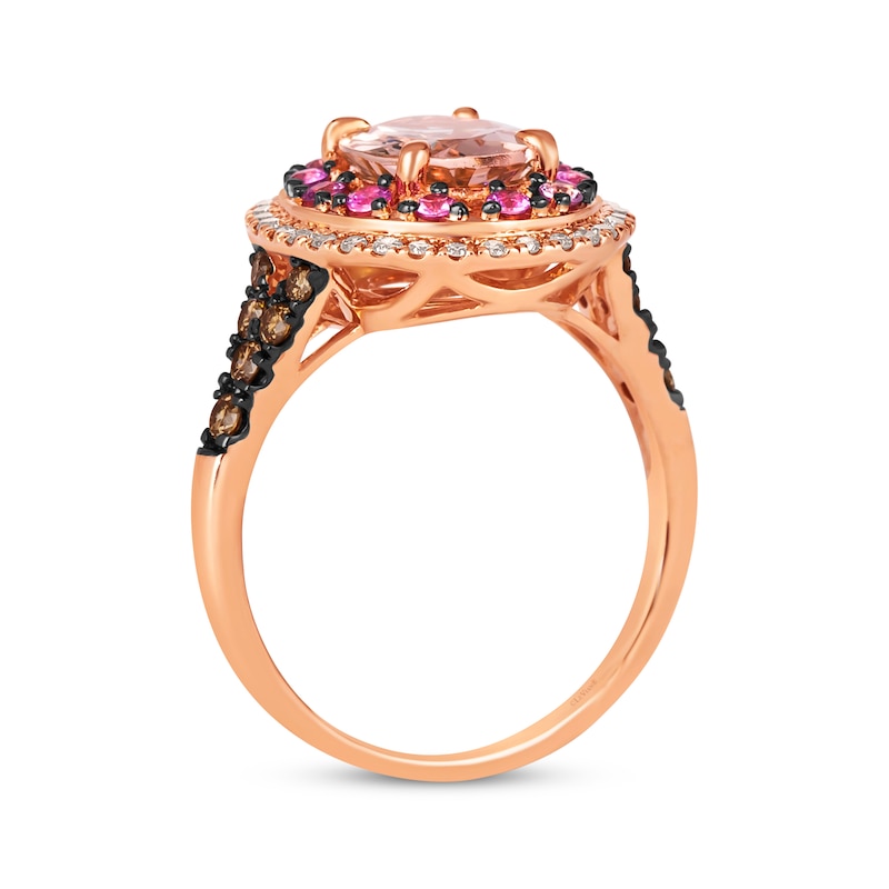 Main Image 3 of Le Vian Venetian Color on Color Morganite & Pink Sapphire Ring 1/2 ct tw Diamonds 14K Strawberry Gold