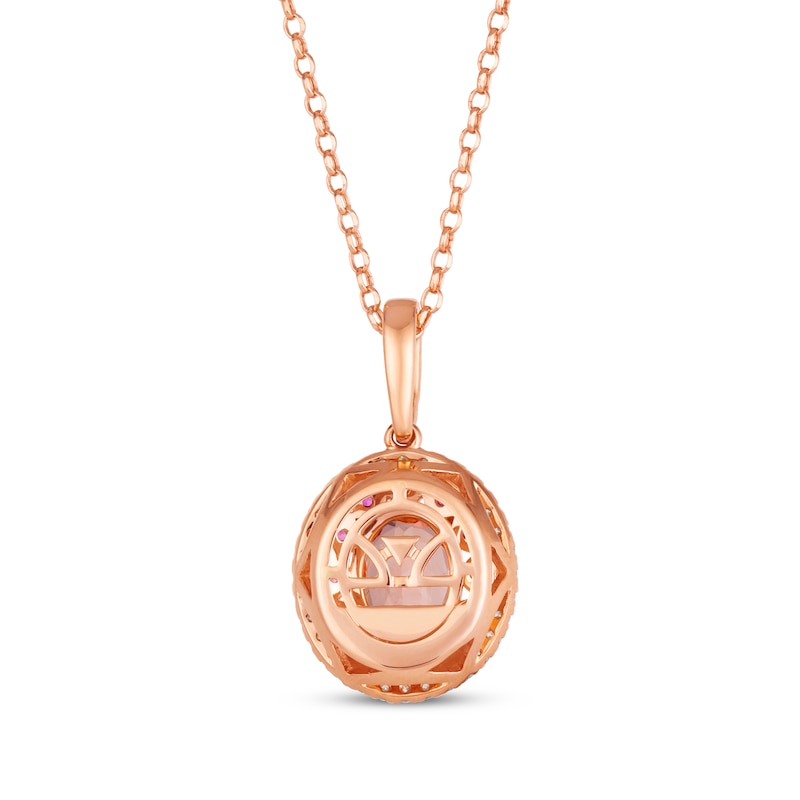 Main Image 3 of Le Vian Venetian Color on Color Morganite & Pink Sapphire Necklace 1/3 ct tw Diamonds 14K Strawberry Gold 19&quot;