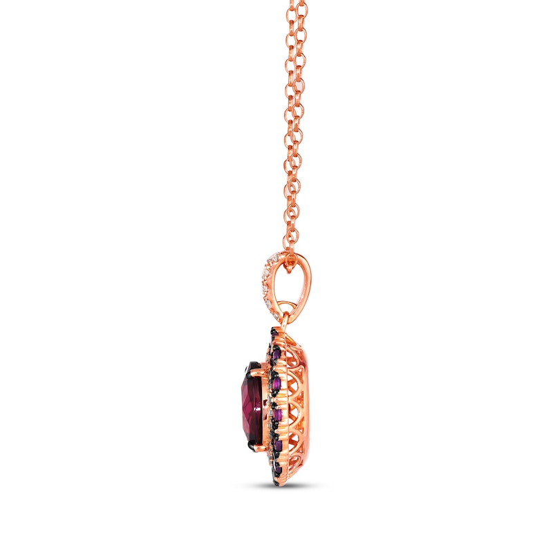Main Image 2 of Le Vian Venetian Color on Color Rhodolite Garnet & Amethyst Necklace 1/4 ct tw Diamonds 14K Strawberry Gold 19&quot;