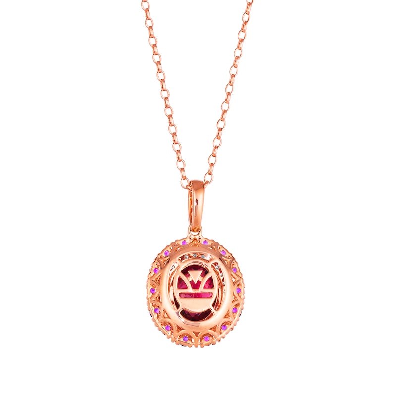 Main Image 3 of Le Vian Venetian Color on Color Rhodolite Garnet & Amethyst Necklace 1/4 ct tw Diamonds 14K Strawberry Gold 19&quot;