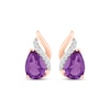 Thumbnail Image 2 of Pear-Shaped Amethyst & Diamond Swirl Stud Earrings 1/15 ct tw 10K Rose Gold