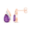 Thumbnail Image 2 of Pear-Shaped Amethyst & Diamond Swirl Stud Earrings 1/15 ct tw 10K Rose Gold