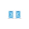 Thumbnail Image 2 of Emerald-Cut Swiss Blue Topaz Solitaire Stud Earrings Sterling Silver