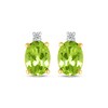 Thumbnail Image 2 of Oval-Cut Peridot & Diamond Accent Stud Earrings 10K Yellow Gold
