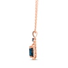 Thumbnail Image 2 of Le Vian Venetian Color on Color Deep Sea Blue Topaz Necklace 1/8 ct tw Diamonds 14K Strawberry Gold 19&quot;