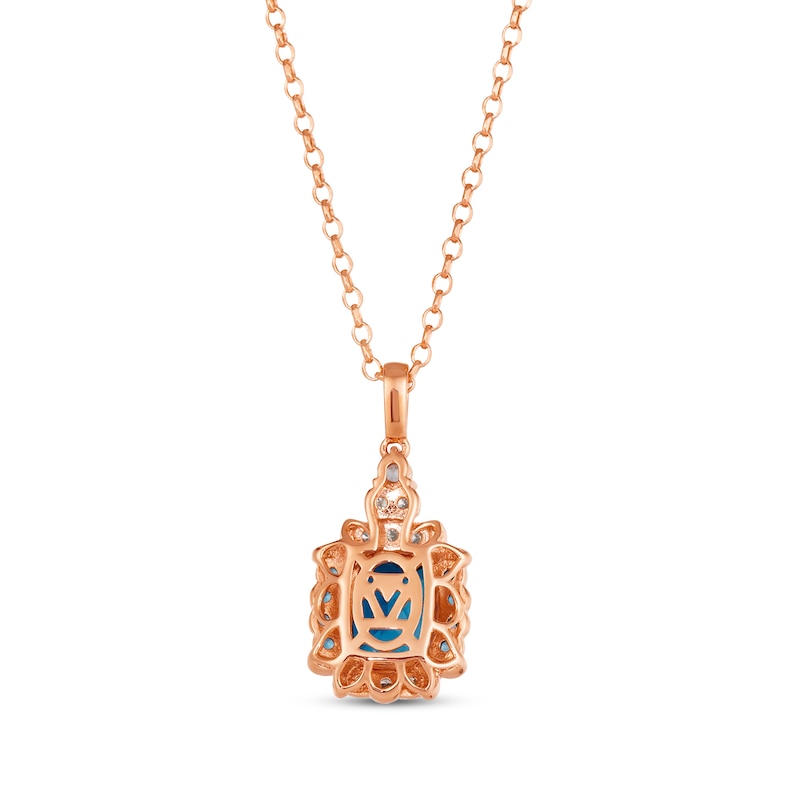 Main Image 3 of Le Vian Venetian Color on Color Deep Sea Blue Topaz Necklace 1/8 ct tw Diamonds 14K Strawberry Gold 19&quot;