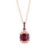 Thumbnail Image 1 of Le Vian Venetian Color on Color Rhodolite Garnet Necklace 1/8 ct tw Diamonds 14K Strawberry Gold 19&quot;