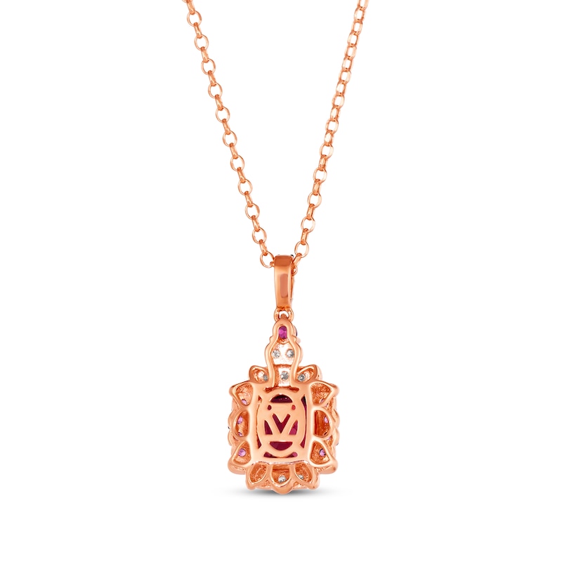 Main Image 3 of Le Vian Venetian Color on Color Rhodolite Garnet Necklace 1/8 ct tw Diamonds 14K Strawberry Gold 19&quot;