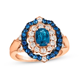 Le Vian Venetian Color on Color Ombre Ring 3/8 ct tw Diamonds 14K Strawberry Gold