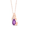Thumbnail Image 2 of Pear-Shaped Amethyst & Diamond Necklace 1/20 ct tw 10K Rose Gold 18&quot;