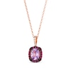 Thumbnail Image 1 of Le Vian Venetian Color on Color Pink Quartz & Rhodolite Garnet Necklace 1/8 ct tw Diamonds 14K Strawberry Gold 19&quot;